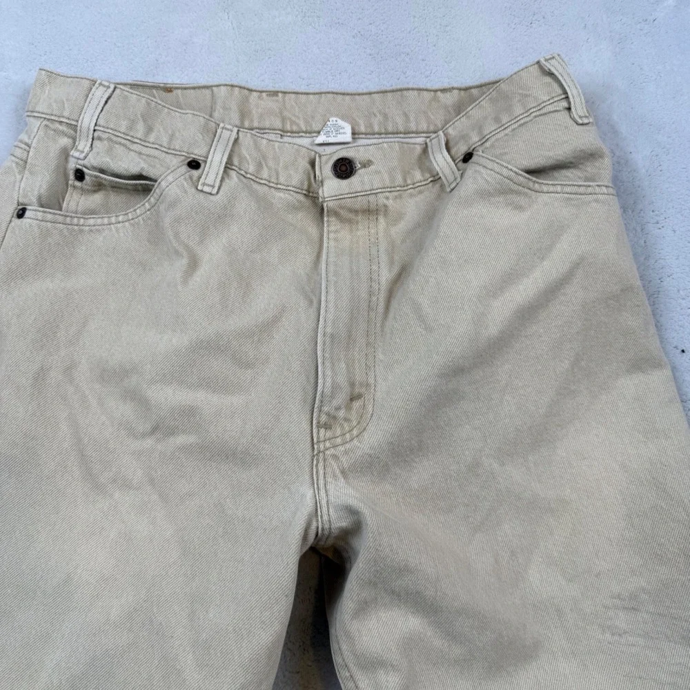 Vintage Levis 550 Orange Tab Relaxed Fit Tapered Leg‎ Jeans Tan Beige 36x30 USA